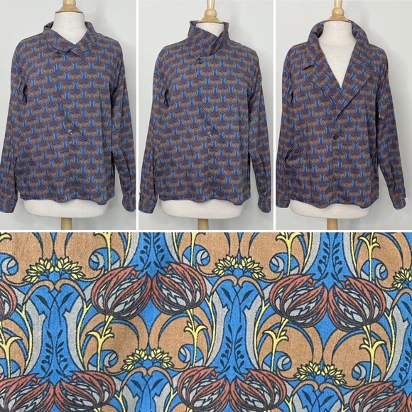 Tops - Vintage unique art nouveau floral print top